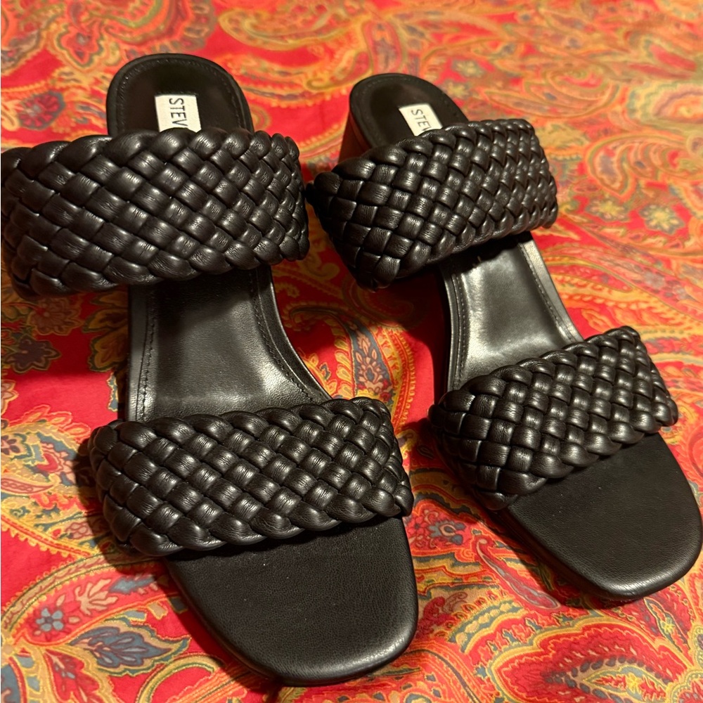 Steve Madden Black Braided Heels